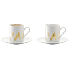 Набор из 2 чашек для кофе с блюдцами Fir Metallic 0,1 л, LSA International