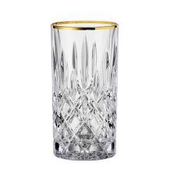 Набор высоких стаканов Noblesse GOLD, 375 мл, 2 шт, бессвинцовый хрусталь, золото 24к, Nachtmann