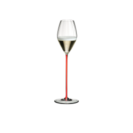Бокал для шампанского High Performance Champagne Glass Red, красная ножка, 375 мл, 32.5 см, Riedel