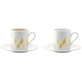 Набор из 2 чашек для кофе с блюдцами Fir Metallic 0,1 л, LSA International