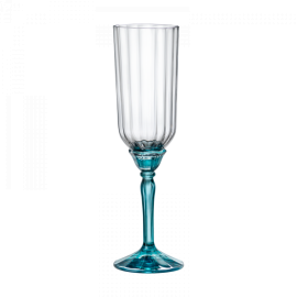 Набор бокалов для шампанского Florian Lucent Blue, 6 шт, 210 мл, D65 мм, H220 мм, хрустальное стекло, Bormioli Rocco
