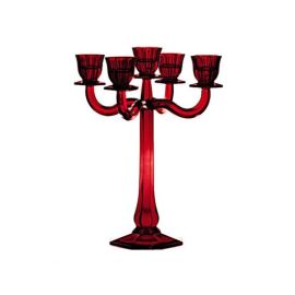 Подсвечник 5-рожковый Ravello, 30 см, красный, хрусталь, Nachtmann