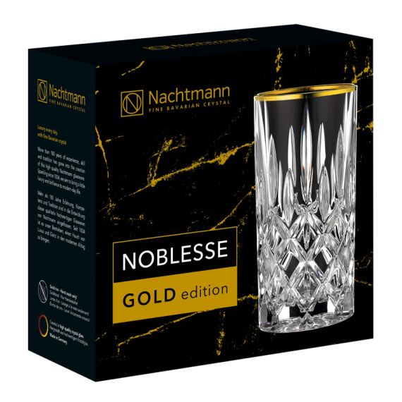 Набор высоких стаканов Noblesse GOLD, 375 мл, 2 шт, бессвинцовый хрусталь, золото 24к, Nachtmann, изображение 5