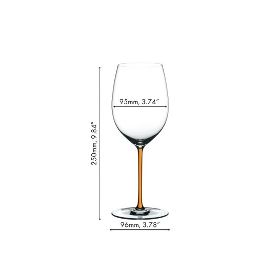 Бокал для красного вина Cabernet/Merlot ручной работы 4900/0О, 625 мл, оранжевая ножка, серия Fatto a Mano, Riedel, изображение 3