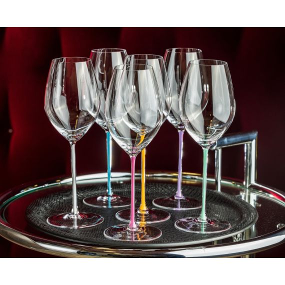 Бокал для шампанского Champagne 4900/28T, 459 мл, бирюзовая ножка, серия Fatto a Mano, Riedel, изображение 2