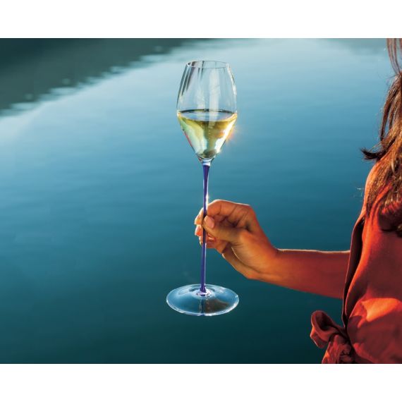 Бокал для шампанского High Performance Champagne Glass 4994/28D, темно-синяя ножка, 375 мл, Riedel, изображение 3
