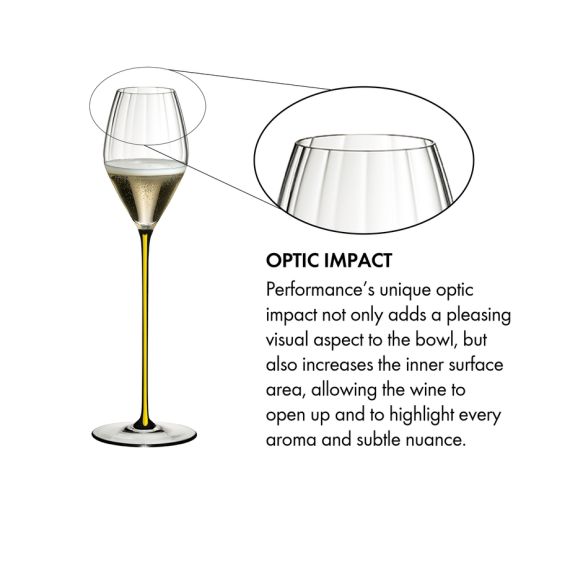 Бокал для шампанского High Performance Champagne Glass 4994/28Y, желтая ножка, 375 мл, Riedel, изображение 2