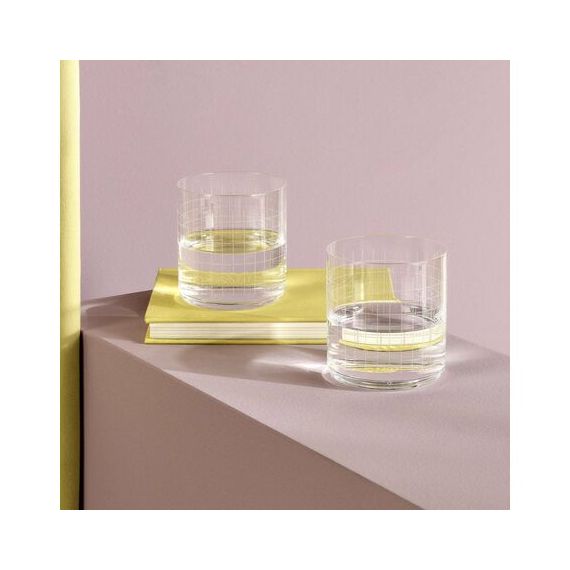 Набор стаканов Олд Фэшн Finesse Grid, 390 мл, 4 шт, D=80, H=88 мм, хрустальное стекло, Nude, изображение 3