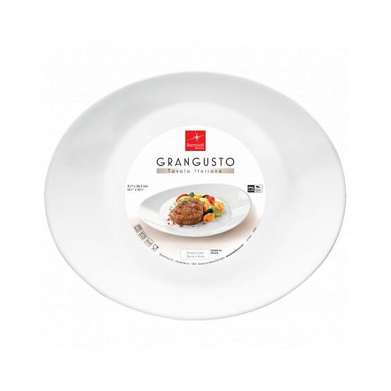 Тарелка для стейка овальная 31,7 х 26,2 см, стеклокерамика, серия GRANGUSTO, Bormioli Rocco