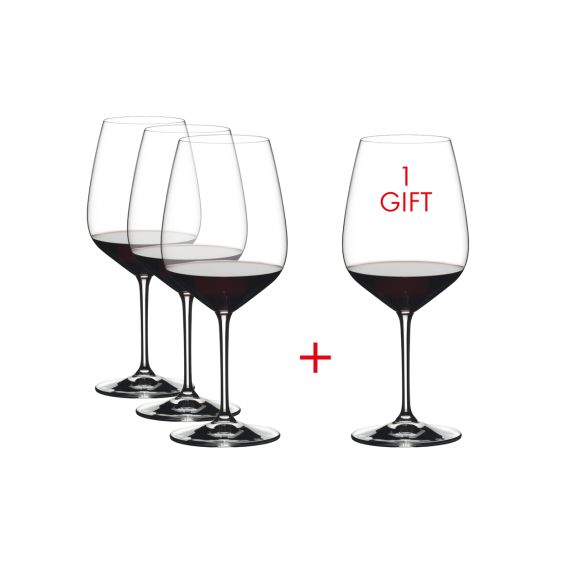 Набор бокалов Heart To Heart Pay 3 Get 4 Value Gift Pack Cabernet Sauvignon, 4 шт., 800 мл, 5409/0, Riedel